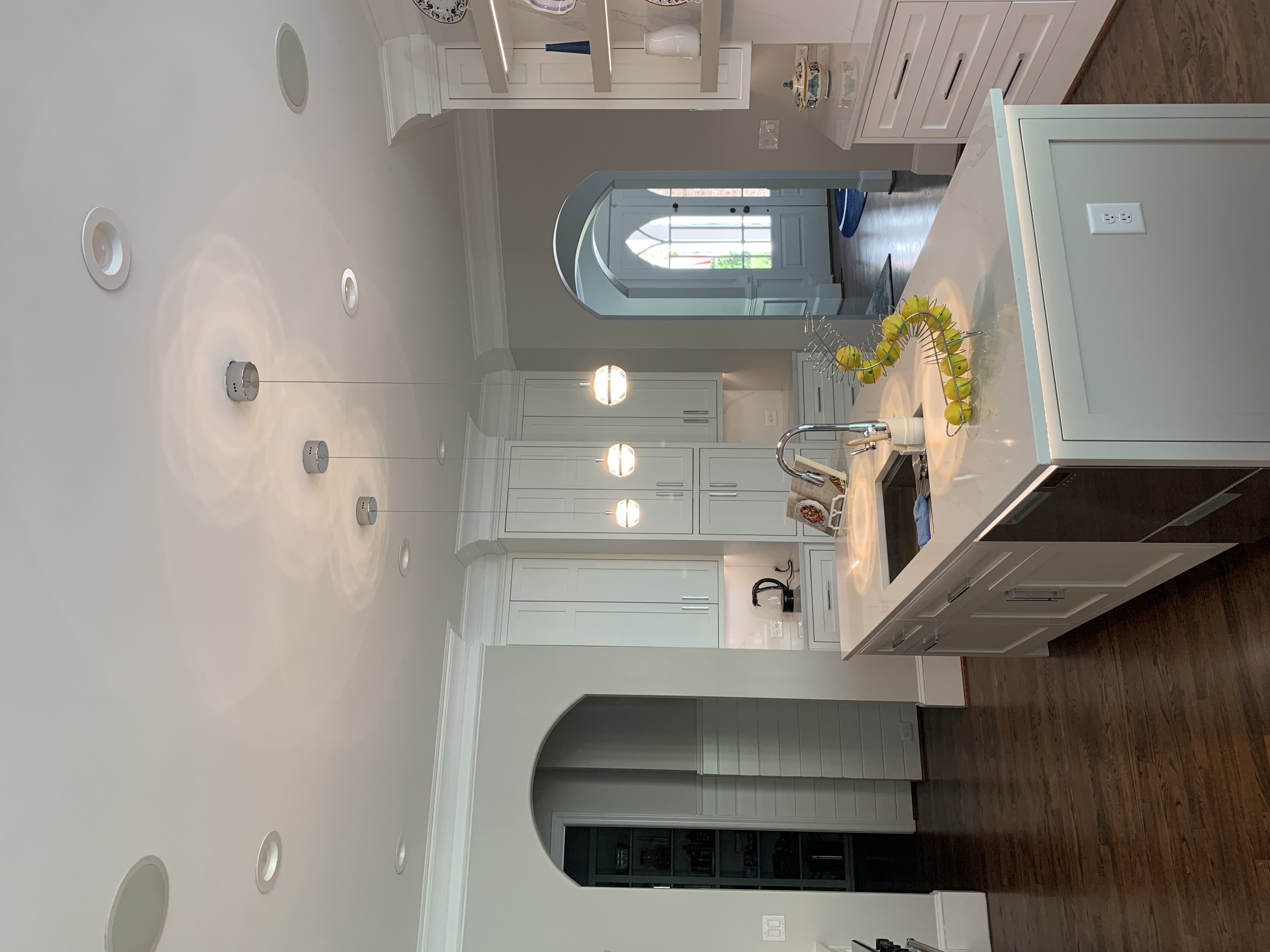Kitchen lighting and electrical renovation with recessed lights in Georgia home
